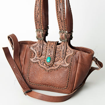 American Darling Tote Hair on Hand Tooled Genuine Leather Western Women Bag Handbag Purse | Travel Bags College Casual